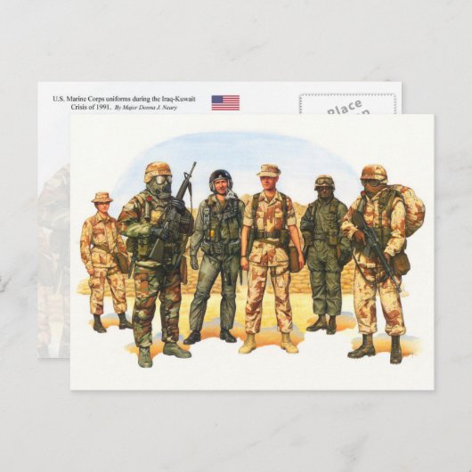 Uniformen des US-Militärs im Nahen Osten Postkarte (Vorne/Hinten)