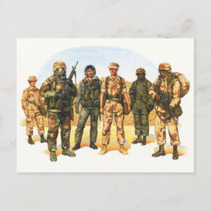 Uniformen des US-Militärs im Nahen Osten Postkarte