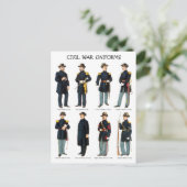Uniformen des Zivilen Krieges in Amerika Postkarte (Stehend Vorderseite)