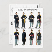 Uniformen des Zivilen Krieges in Amerika Postkarte (Vorne/Hinten)
