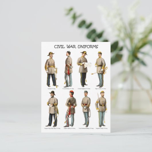 Uniformen des Zivilen Krieges in Amerika Postkarte (Stehend Vorderseite)