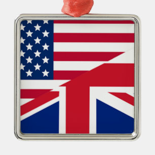 UniJack American Flag Muster Stars Streifen Silbernes Ornament
