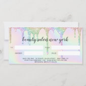 Unikate Geschenkkarte Einhorn Glitzer Tropfen Glai (Rückseite)