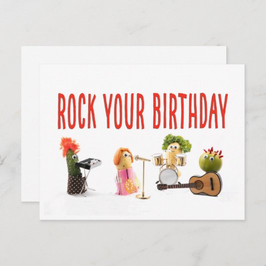 Unikate niedliche Geburtstag Postkarte für Vegetar (Vorne/Hinten)