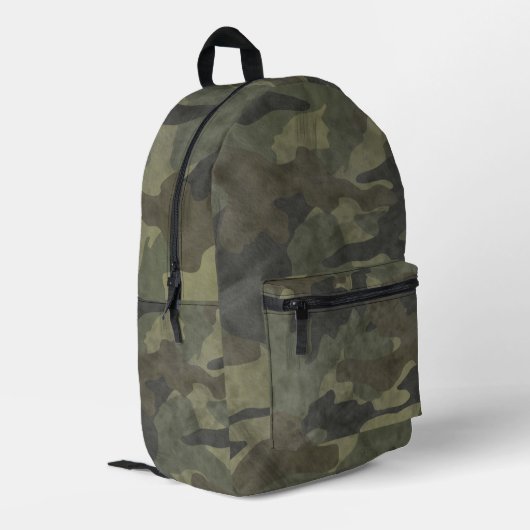 Unikate Not leidende Grunge Khaki Green Camouflage Bedruckter Rucksack (Rückseitige Ecke links)
