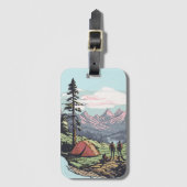 Unikate, retro/Vintage Grafik Gepäckanhänger (Vorderseite Vertikal)