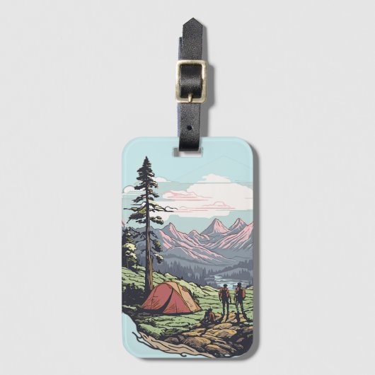 Unikate, retro/Vintage Grafik Gepäckanhänger (Vorderseite Vertikal)