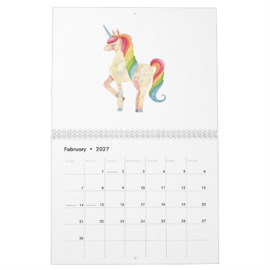 Unikorenliebhaber Kalender (Feb 2027)