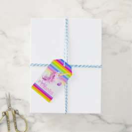 Unikorfarbener Regenbogenstreifen Geschenkanhänger