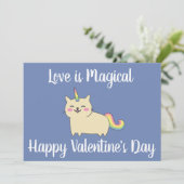 Unikorn Valentinstag Kartenunikitty Feiertagskarte (Stehend Vorderseite)