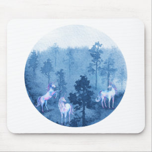 Unikorne im Nebel Mousepad