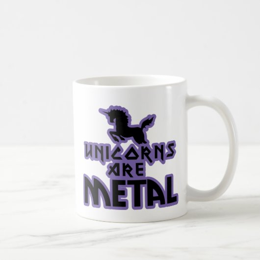 Unikorne sind Metall Kaffeetasse (Rechts)