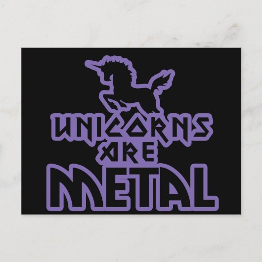 Unikorne sind Metall Postkarte (Vorderseite)