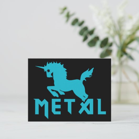Unikorne sind Metall Postkarte (Stehend Vorderseite)