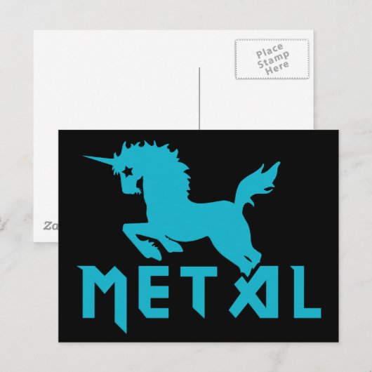 Unikorne sind Metall Postkarte (Vorne/Hinten)