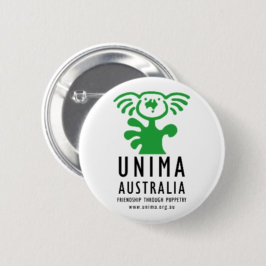 UNIMA Australien Abzeichen WEISS Button (Vorne & Hinten)