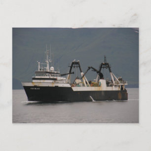 Unimak, Factory Trawler im niederländischen Hafen, Postkarte
