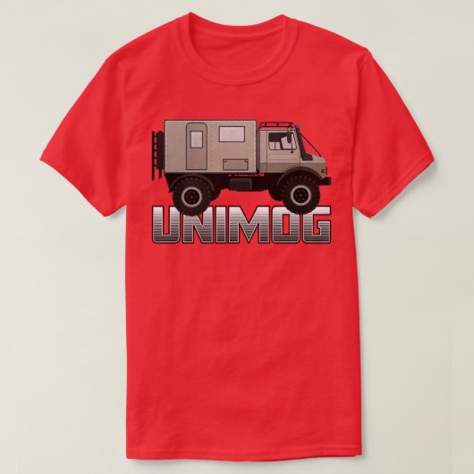 UNIMOG-Überlapper auf schwarz 1 T-Shirt (Design vorne)