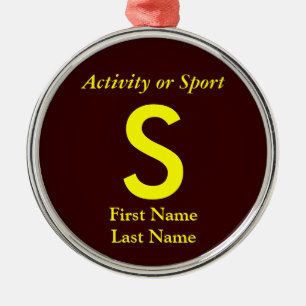 Unioder Highschool Varsity-Buchstabe-Andenken Silbernes Ornament