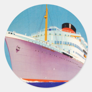 Union Castle ~ The Big Ship Way Runder Aufkleber