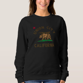 Union City California Beach Flag Bear Surf Ca Vint Sweatshirt
