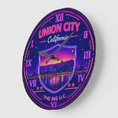 Union City California Skyline Große Wanduhr (Winkel)
