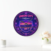 Union City California Skyline Große Wanduhr (Zuhause)