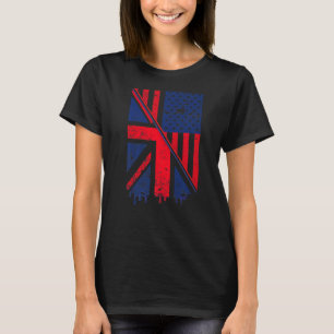 Union Jack & American Flag für US & British Expat T-Shirt