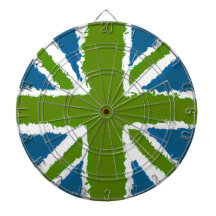 Union Jack Art Green Aquamarin Tones Bar Games