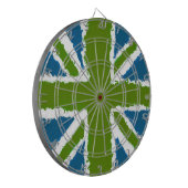 Union Jack Art Green Aquamarin Tones Bar Games Dartscheibe (Vorderseite Links)