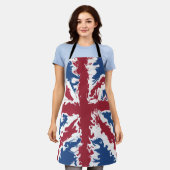 Union Jack Art, UK Flag Liquid Fluid Pattern Schürze (Getragen)