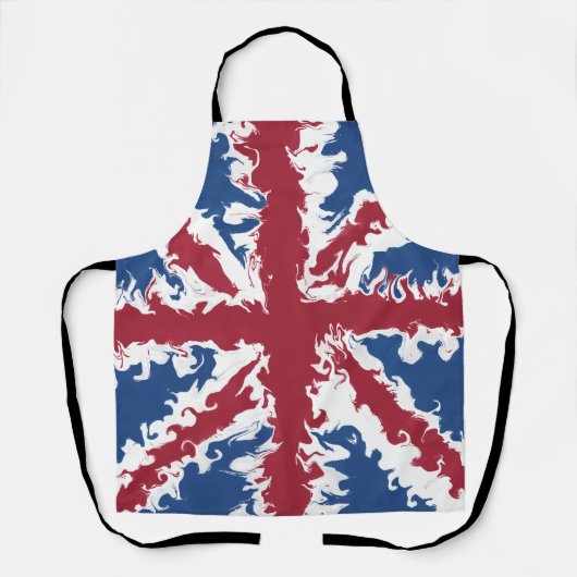 Union Jack Art, UK Flag Liquid Fluid Pattern Schürze (Vorderseite)