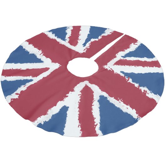 Union Jack Art von Heva Weva Weihnachtsbaum Base Polyester Weihnachtsbaumdecke (Schrägansicht)