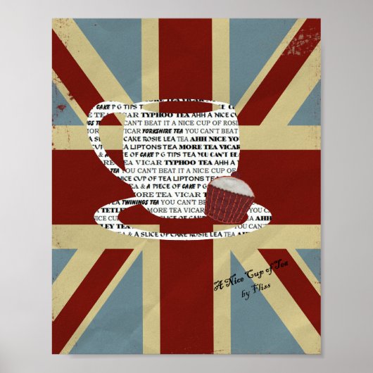 Union Jack Bildposter Ein netter Tee Vintage Poster (Vorne)