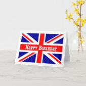 Union Jack Birthday Karte Englisch-Flagge (Gelbe Blume)