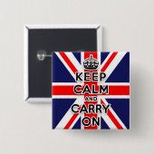 Union Jack bleib ruhig und mach weiter Button (Vorne & Hinten)