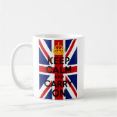 Union Jack bleibt ruhig und befördert Tasse (Links)