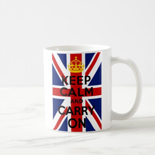 Union Jack bleibt ruhig und befördert Tasse (Rechts)