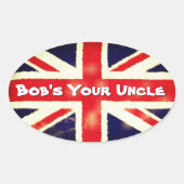 Union Jack Bobs Cooler Oval-Aufkleber Ovaler Aufkleber (Vorderseite)