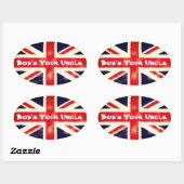 Union Jack Bobs Cooler Oval-Aufkleber Ovaler Aufkleber (Blatt)