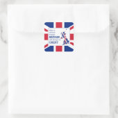 Union Jack BRITAIN GIBT IMMER GROSSEN positiven Br Quadratischer Aufkleber (Tasche)