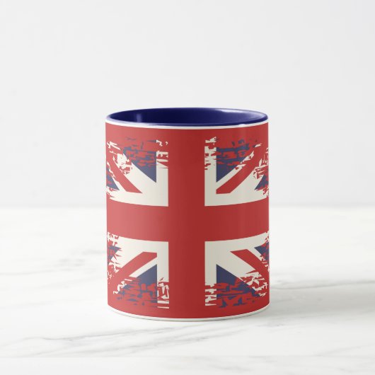 Union Jack (britische Flagge), Grunge-Stil Tasse (Zentrum)