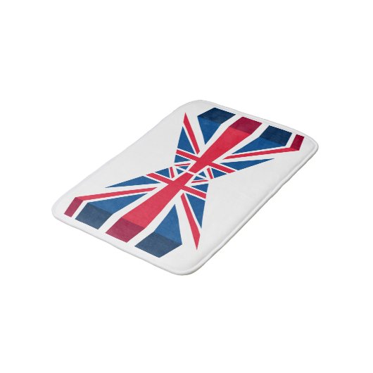 Union Jack, Britische Flagge in 3D Badematte (Schrägansicht)