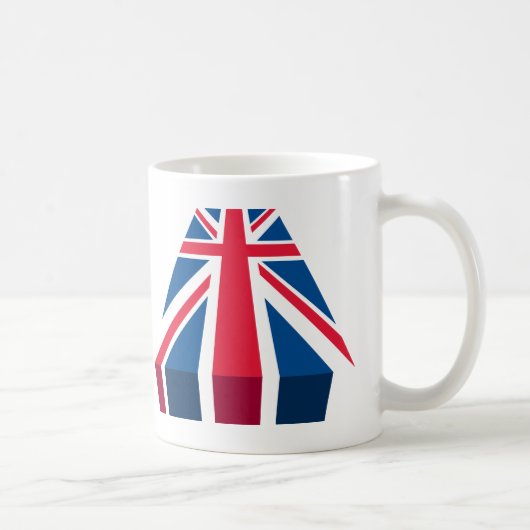 Union Jack, Britische Flagge in 3D Kaffeetasse (Rechts)