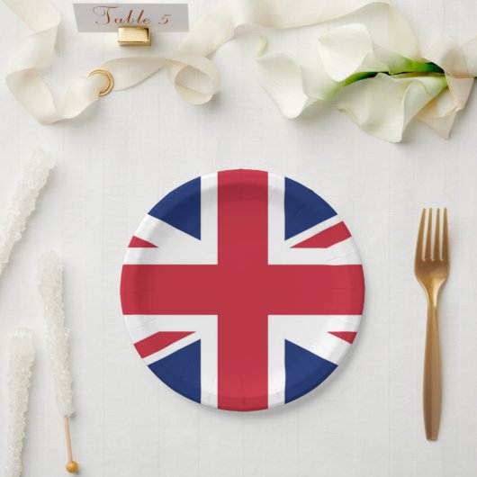 Union Jack Britische Flagge UK Pappteller (Hochzeit)