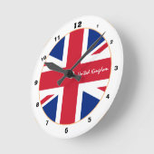 Union Jack, Britische Flagge und Zuhause Großbrita Runde Wanduhr (Winkel)