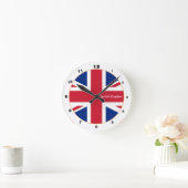 Union Jack, Britische Flagge und Zuhause Großbrita Runde Wanduhr (Zuhause)