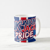 Union Jack Britische Flagge Vintage Personalisiert Kaffeetasse (VorderseiteRechts)