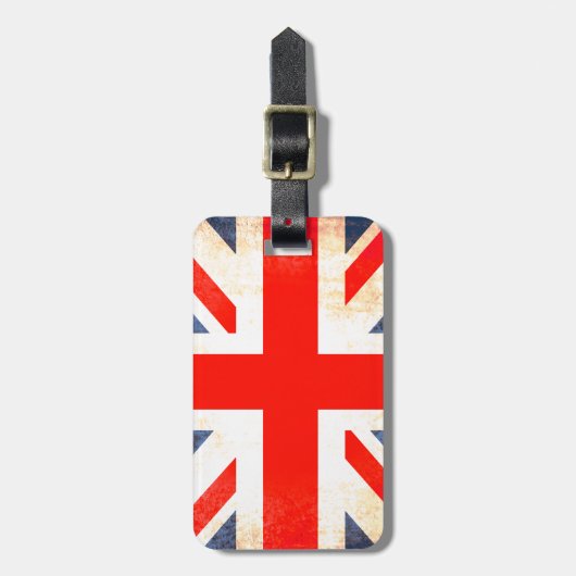 Union Jack Britische Gepäckmarke Gepäckanhänger (Vorderseite vertikal)
