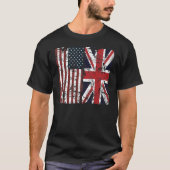 Union Jack British American Flags T-Shirt (Vorderseite)